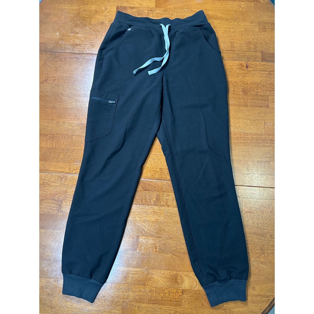 FIGS Zamora Jogger Scrub Pants Women Size S Black Technical Collection Scrub